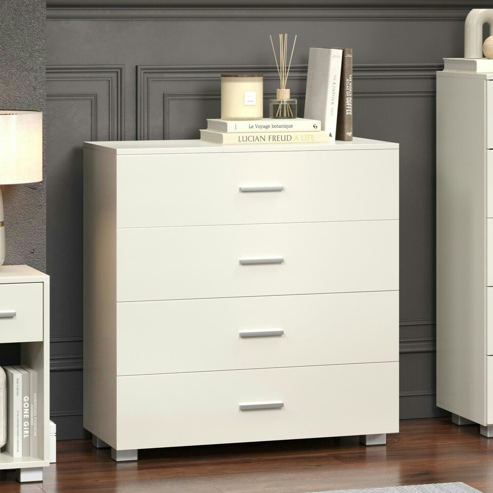 image 1 of Lido, 4 Chest Of Drawers White
