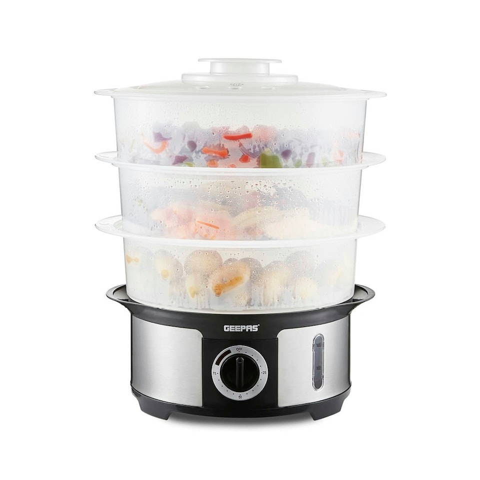 image 1 of GEEPAS 3-Tier Food Steamer, 12L Capacity