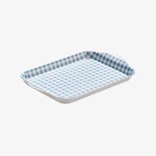 Zeal Melamine Mini Tray, Gingham Pattern, 18 x 14 cm, Provence Blue