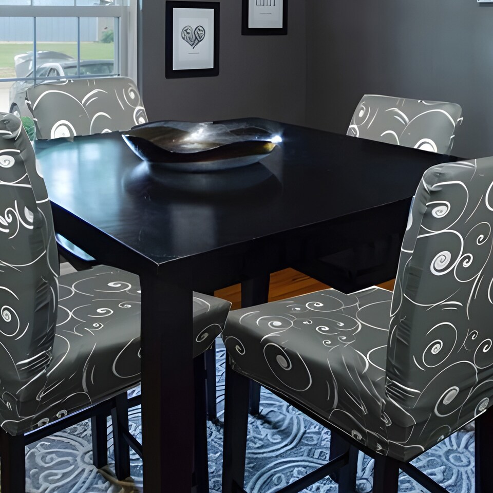 image 1 of High-Back Chair Covers, Universal Chair Protective Slipcover - Grey