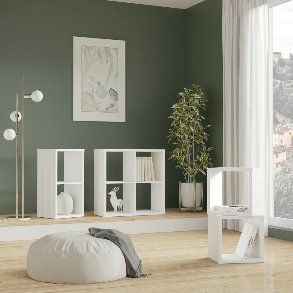 image 1 of Mauro 2x2 Storage Unit in White High Gloss/White