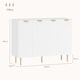 image 5 of HOMCOM Sideboard Buffet Cabinet, Modern Kitchen Storage Cabinet with 4 Doors and Adjustable Shelves, Living Room Cabinet with Metal Legs for Hallway, White | White | White