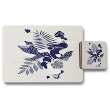 Decorative Leaf Prints (Placemat & Coaster Set)