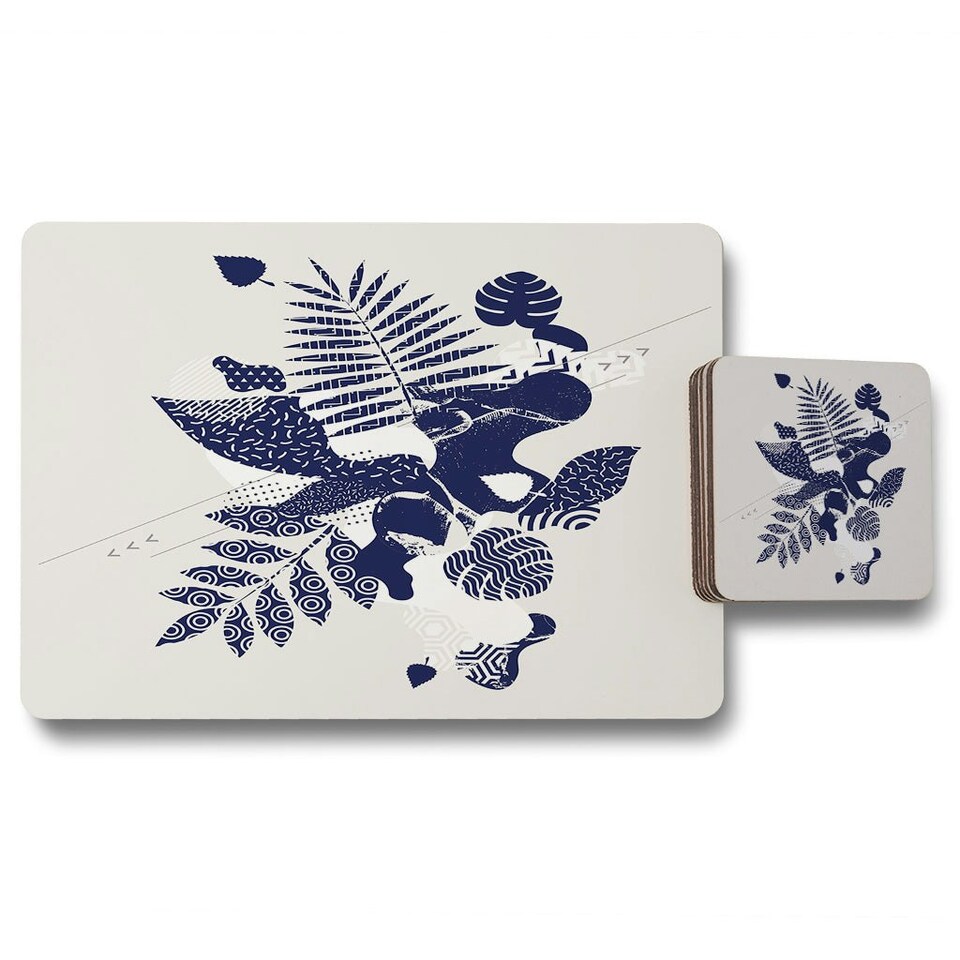 image 1 of Decorative Leaf Prints (Placemat & Coaster Set)