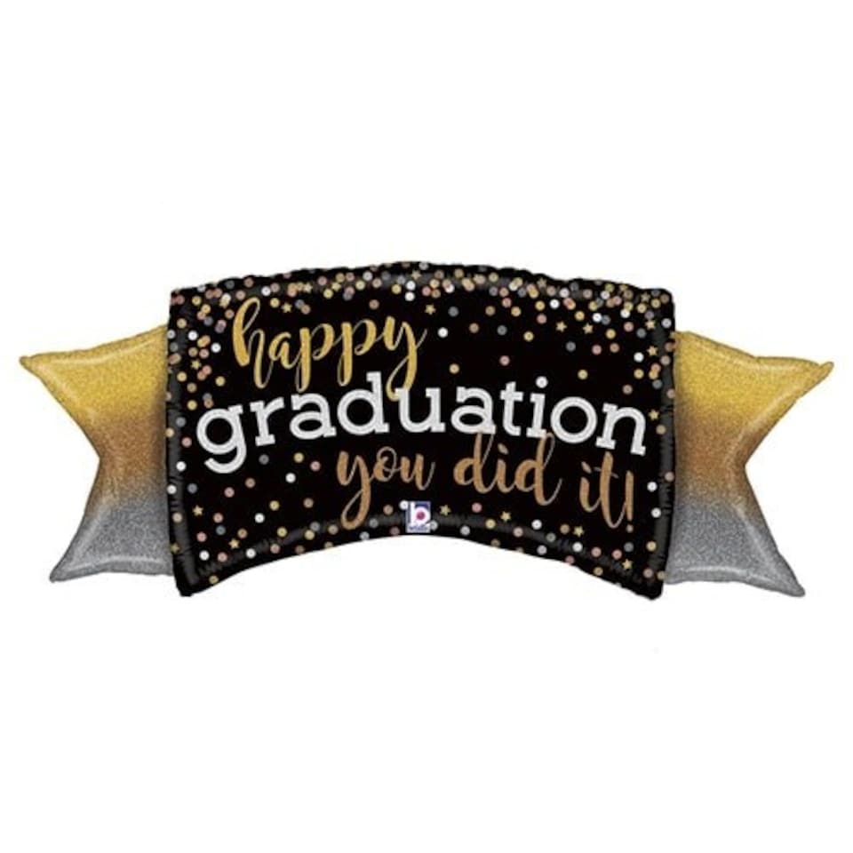 Metallic Ombre Graduation Holographic Banner Helium Foil Giant Balloon 117cm / 46 in