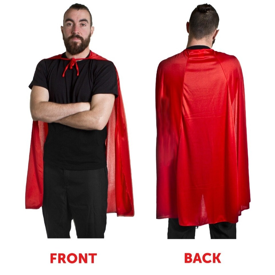 image 1 of Super Potato Costume Hero Set - Belt, Gloves, Red Mask & Cape Red | One Size