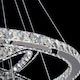image 3 of Living and Home Modern 2-Tier Adjustable Crystal LED Pendant Light, 30+50cm Dia x 120cm H | Chrome