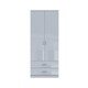 image 1 of FWStyle Chilton Combination Wardrobe 2 Door 2 Drawer - Grey Gloss Front Grey