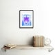 image 2 of Lion Roar Blue Purple Modern Big Cat Lover 9x7" Black Framed Wall Art Print