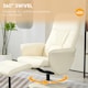 image 10 of HOMCOM PU Leather Armchair and Footrest Swivel Recliner Cream White