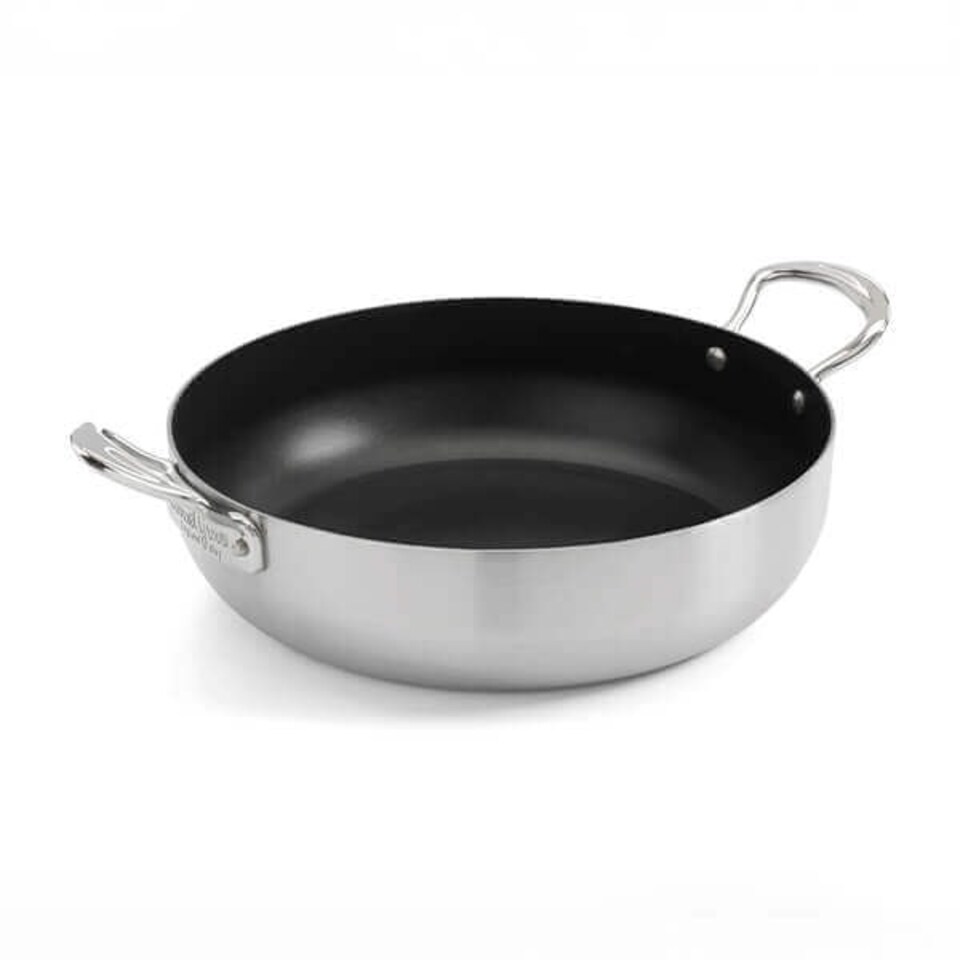 image 1 of Samuel Groves Classic Non-Stick Stainless Steel Triply 26cm Chefs Pan with Side Handles