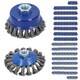 image 1 of 120pc Twist Knot Cup and Flat Bevel Brushes Rust Paint Removal for 4-1/2” Grinders