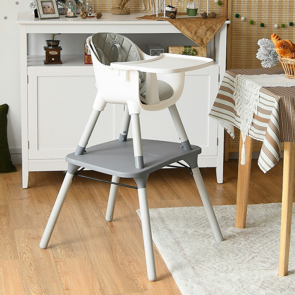 image 1 of COSTWAY 4 in 1 Baby Highchair Infant Feeding Seat