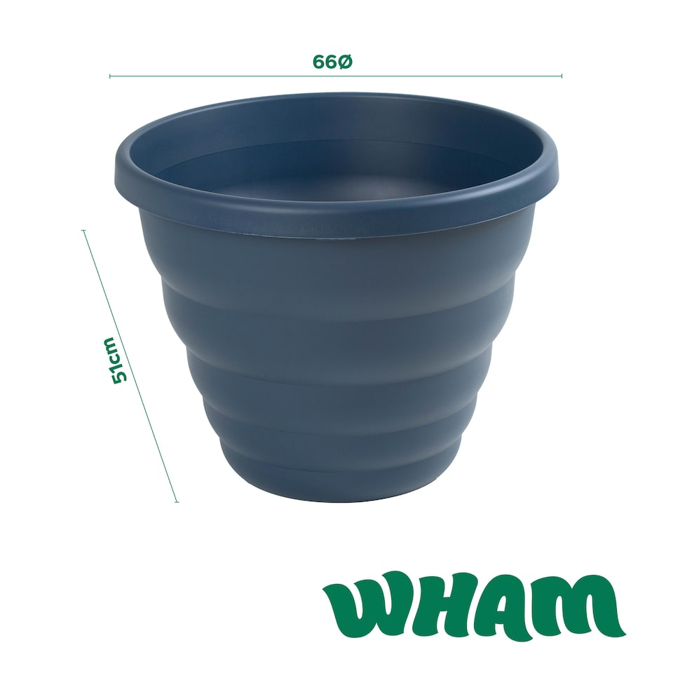 image 1 of Wham Beehive  m Round Plastic Garden Planter | Blue | Navy