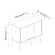 image 3 of URBNLIVING White Carcass 3 Door Sliding Storage Cabinet | Multi | Oak Doors & Pine Legs | 1