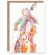 image 1 of Cellist Colourful Modern Watercolour Cello Him Her Birthday Card