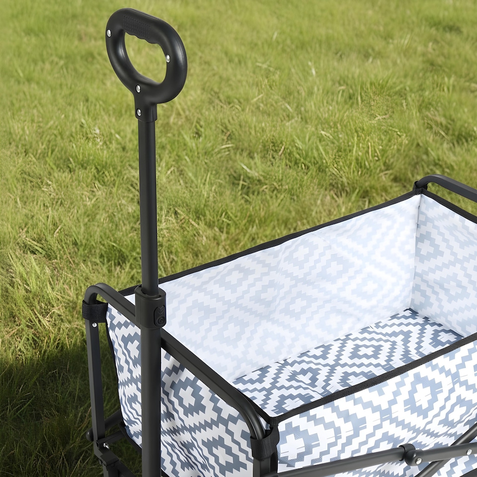 image 1 of OHS Printed Foldable Camping Trolly Outdoor Garden Cart Shopping