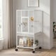 image 2 of PawHut Bird Cage Detachable with Rolling Stand White