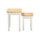 image 4 of Bordeaux Nest of 2 Tables - Ivory - Oak