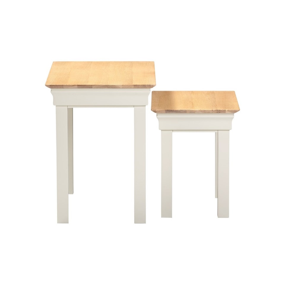 image 1 of Bordeaux Nest of 2 Tables - Ivory - Oak