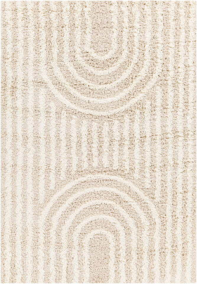 image 1 of LIVABLISS Urban Shaggy-Modern Soft Plush Pile Rug 130 x 170 cm | Beige Ivory Cream Green