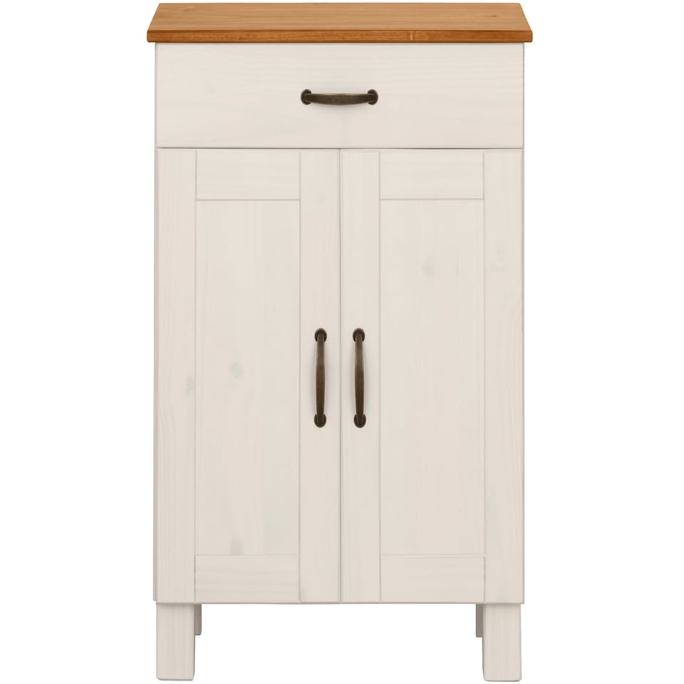 image 1 of Alby Cabinet with 2 Doors - 1 Drawer White/Honey | White | White/Honey