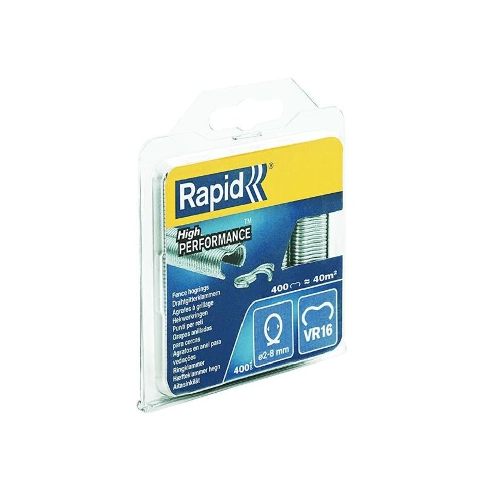 Rapid Vr16 Hog Rings - Multi Colour - Galvanised Pack of 400