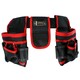 image 1 of SPARES2GO 20 Pocket Double Tool Belt Heavy Duty Joiners Carpenter Builders Nails Pouch