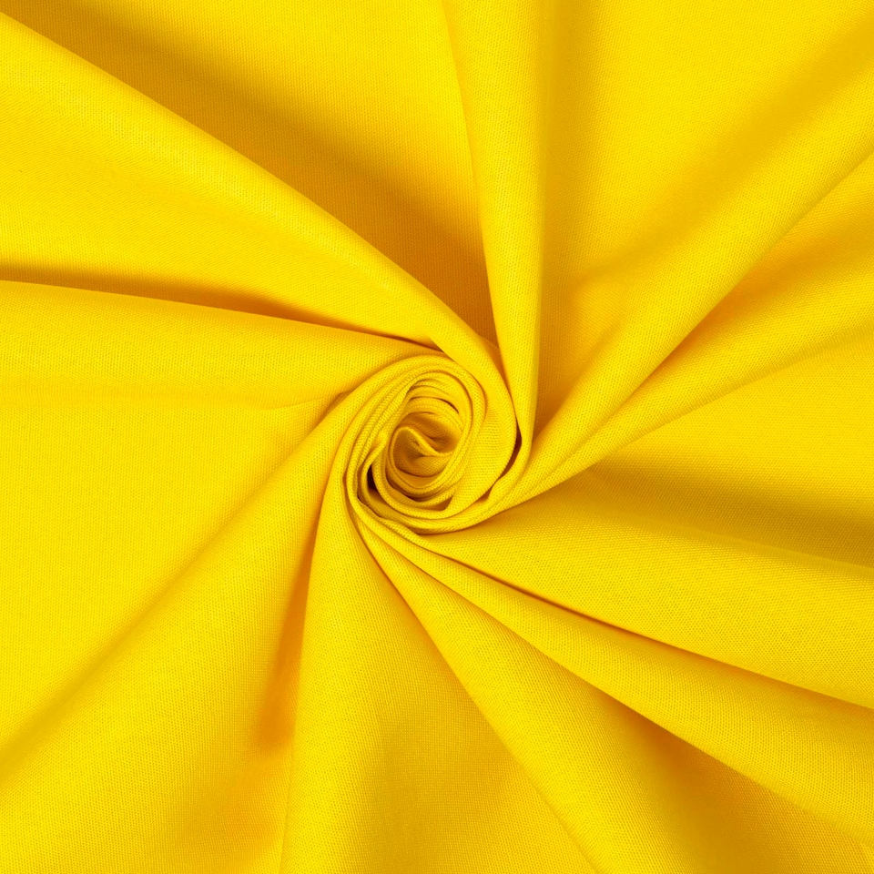 image 1 of Homescapes Pure Cotton Plain Yellow Fabric 150 cm Wide | Yellow | 150cm(60") wide, sold per metre length