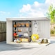image 9 of Outsunny 9ft x 4ft Metal Garden Shed, Outdoor Tool House with Foundation Kit, Ventilations and Double Doors, Light Grey