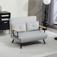 image 8 of HOMCOM Click Clack 2 Seater Sofa Bed for Living Room, Guest Room, Light Grey 