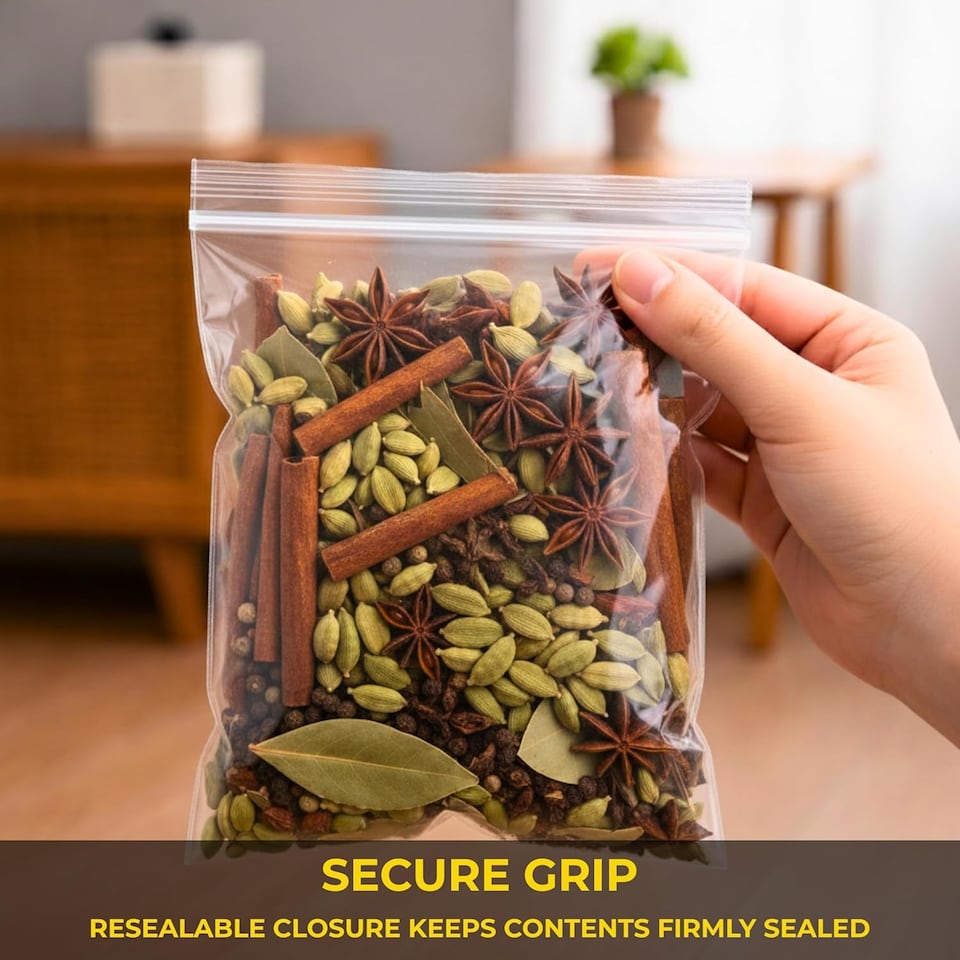 image 1 of 200 Clear Zip Seal Bags 8x11 Inch Large Resealable Pouches | Clear