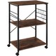 image 1 of Drinks Trolley Rugby - 3 shelves, 4 castors with parking brake | Brown | Industrial wood dark, rustic | 65,50 x 45,50 x 88,50 cm | 1