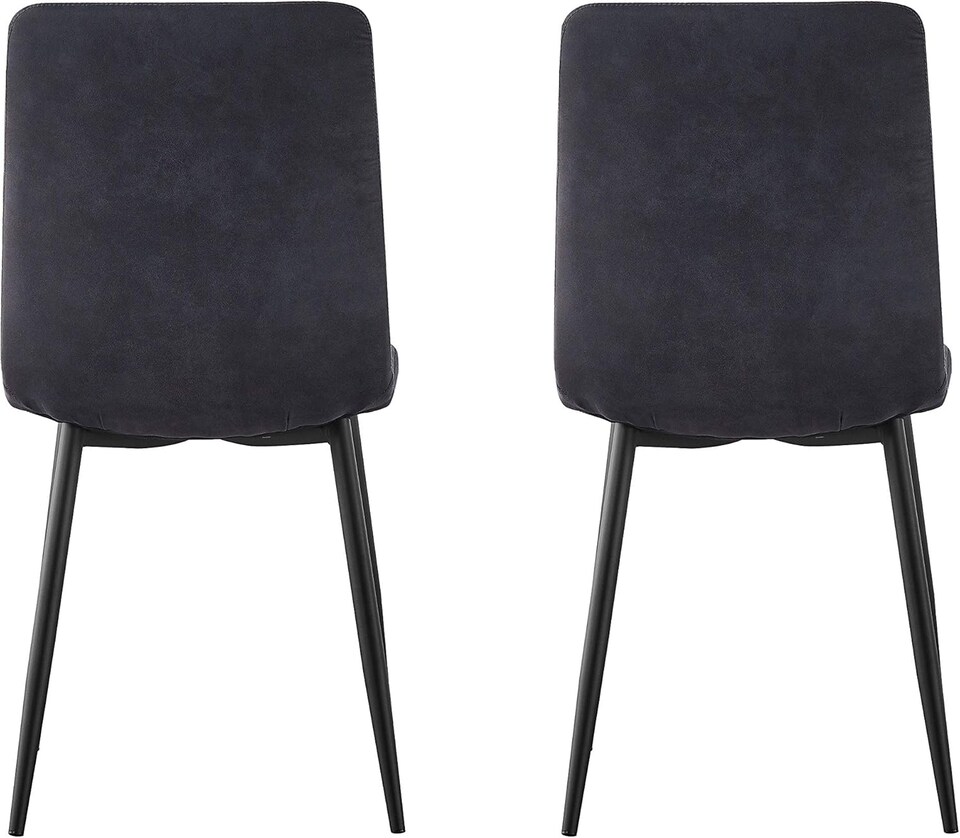 image 1 of MCC Direct Henri Faux Suede Leather Dining Chairs Set of 4 Black