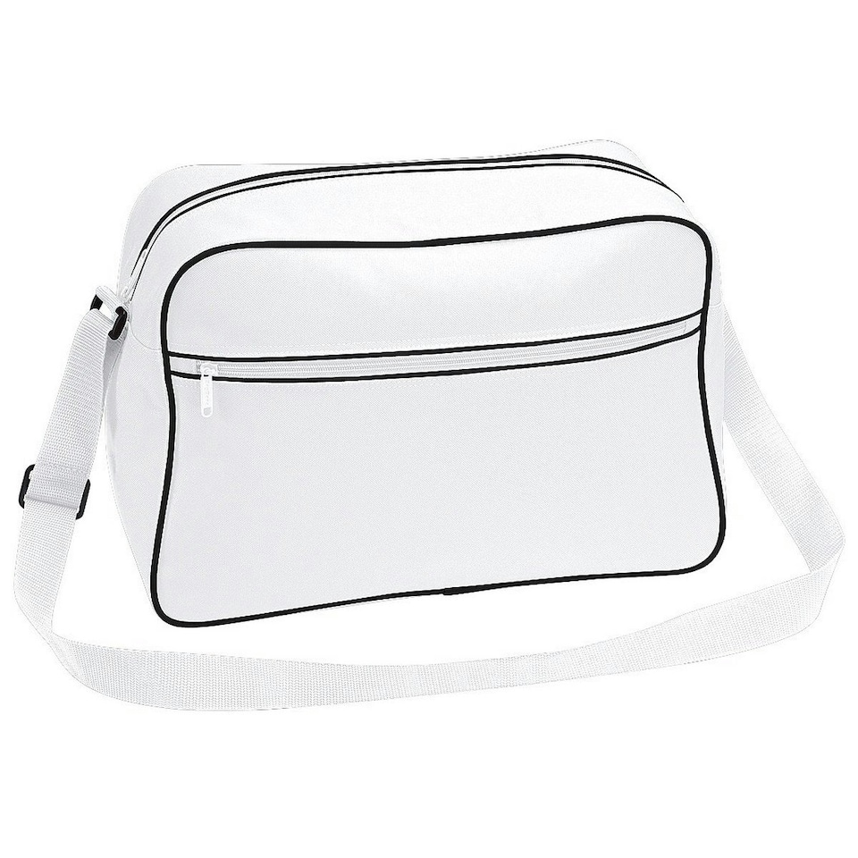 Bagbase Retro 18L Shoulder Bag - White/Black - One Size White