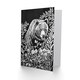 image 2 of Bear in Wildflower Meadow Black White Floral Birthday Greeting Card