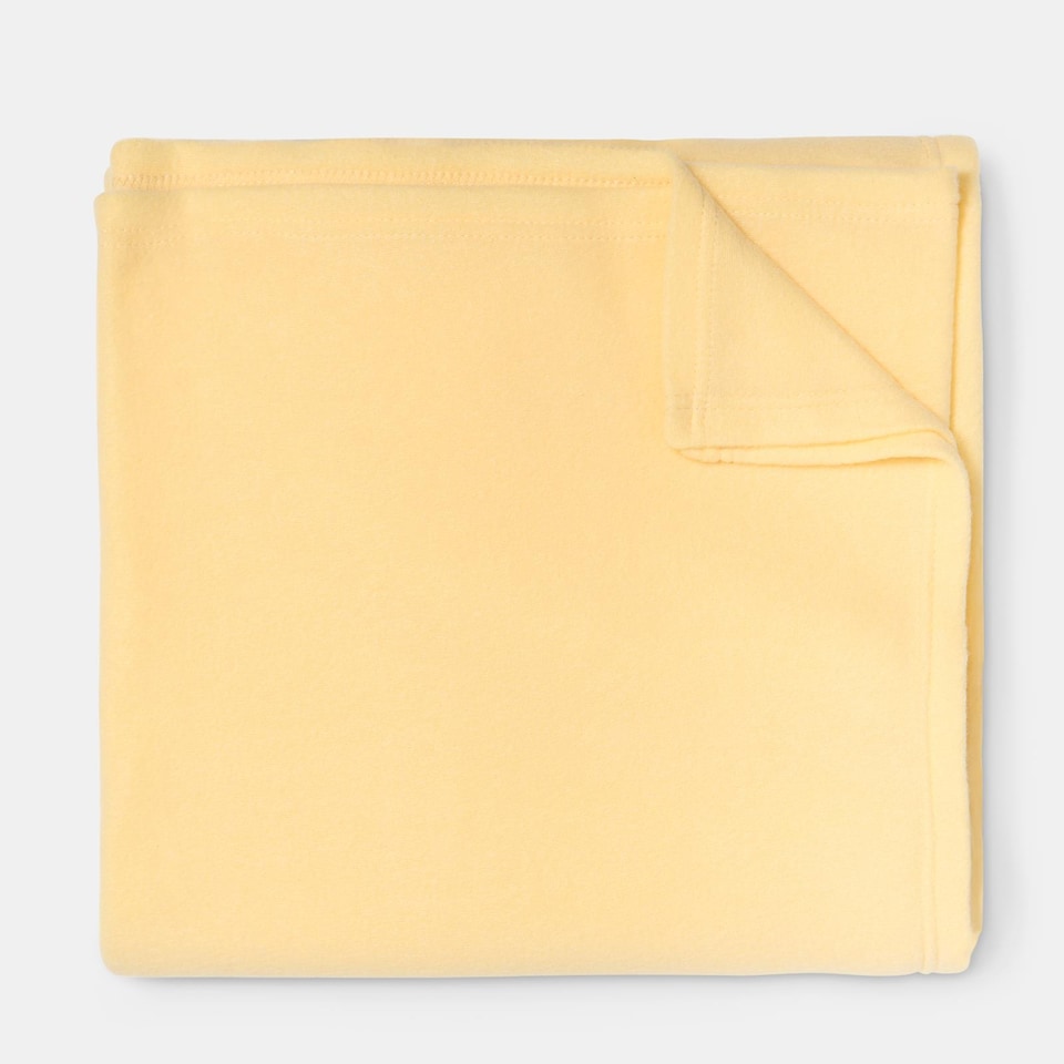 image 1 of OHS Soft Plush Polar Fleece Plain Throw | Yellow | Lemon - 150CMx200CM