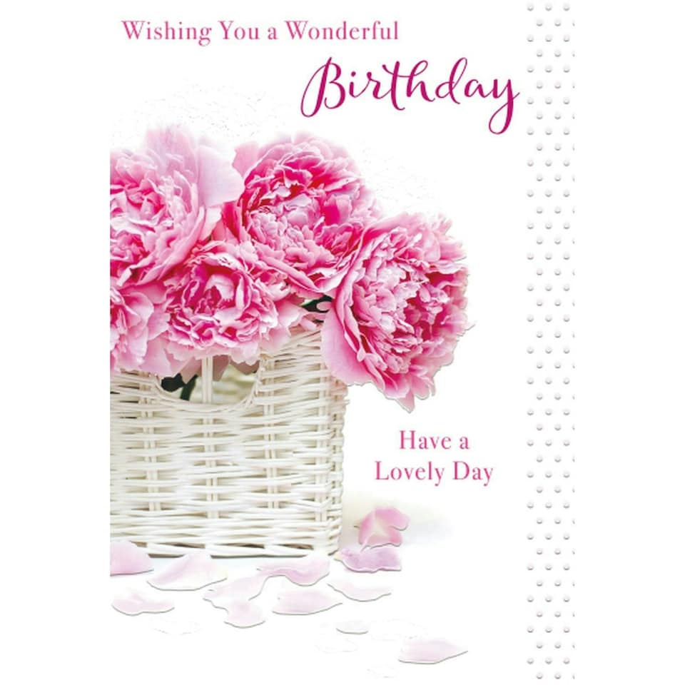 Words 'n' Wishes Traditional Open Birthday Card for a Female, Friend Birthday Card, Multi-Coloured 203 x 139 mm