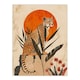 image 3 of Cheetah atop a Rock Boho Sunset Sun Jungle Black Framed Wall Art Print A4