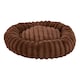 image 4 of Living and Home 6 Colour Soft Donut Pet Bed for Cats & Dogs,Warm & Cosy Retreat | Brown | Brown | L
