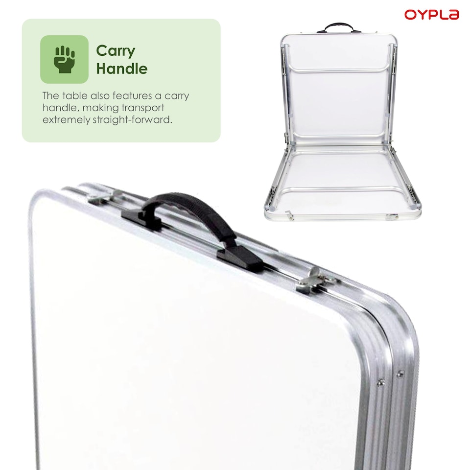 image 1 of 6ft Folding Outdoor Camping Kitchen Work Top Table | White