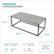 image 7 of Industrial Concrete Effect Coffee Table