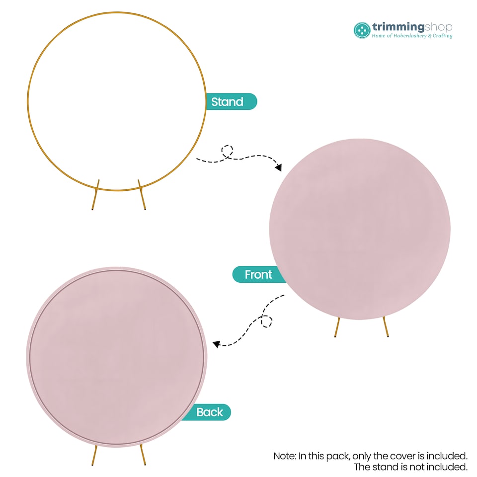 image 1 of 160GSM Baby Pink Round Arch Backdrop Cover - 180cm