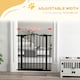 image 8 of PawHut 74-80cm Adjustable Metal Pet Gate Safety Barrier w/ Auto-Close Black
