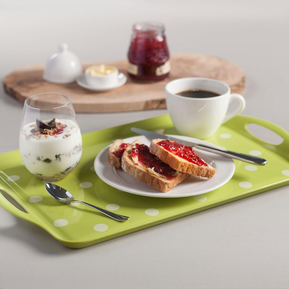 image 1 of Melamine Dotty Tray, Large | Cream | Cream