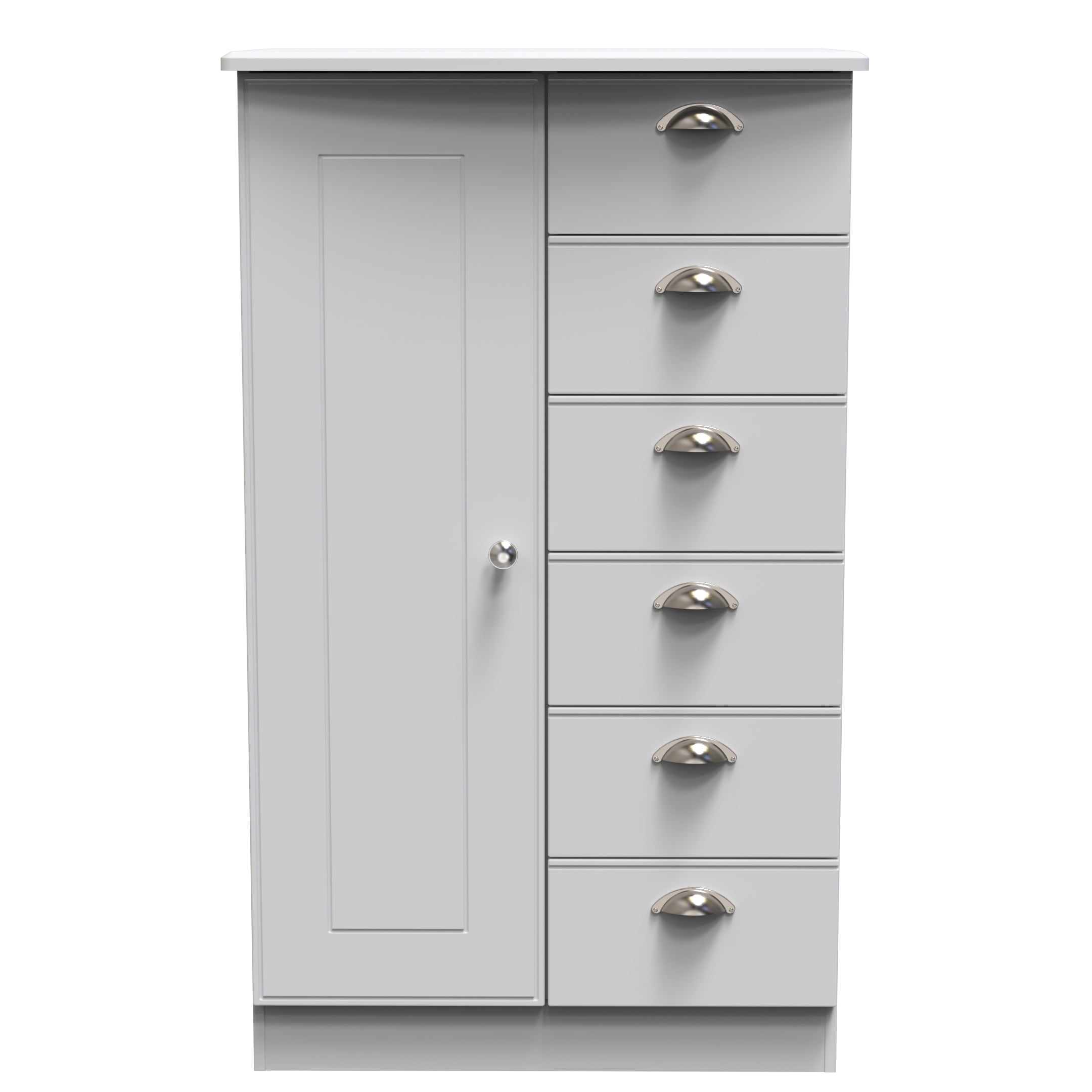 Albert 1 Door 5 Drawer Childrens Wardrobe in Grey Matt