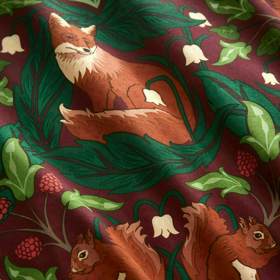 image 1 of Portfolio Home Bowland Animal Print Bedding Duvet Cover Set Red | Single