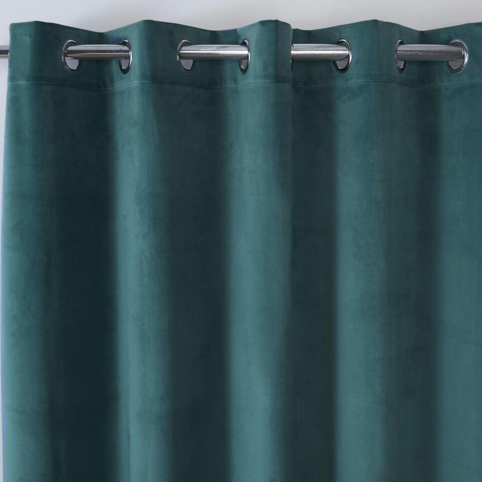 image 1 of Sundour Casa Eyelet Curtains Blue Blue | 66x90"