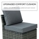 image 4 of Outsunny 5 PCS Outdoor Rattan Wicker Sofa Sets Reclining Sofa Adjustable Canopy & Side Table Dining Table Set Sectional Conversation Furniture w/ Cushions, Mixed Grey