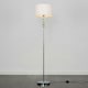 image 1 of ValueLights Eleanor Silver Chrome & Clear Acrylic Ball Floor Lamp with a White Drum Shade & LED Bulb